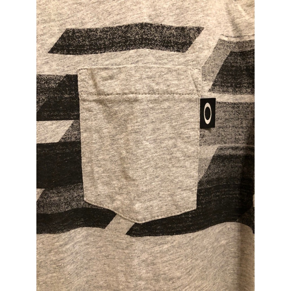 Oakley Mens Pocket T-Shirt Gray Black Graphic Print Regular Fit Large L/G - Picture 5 of 8